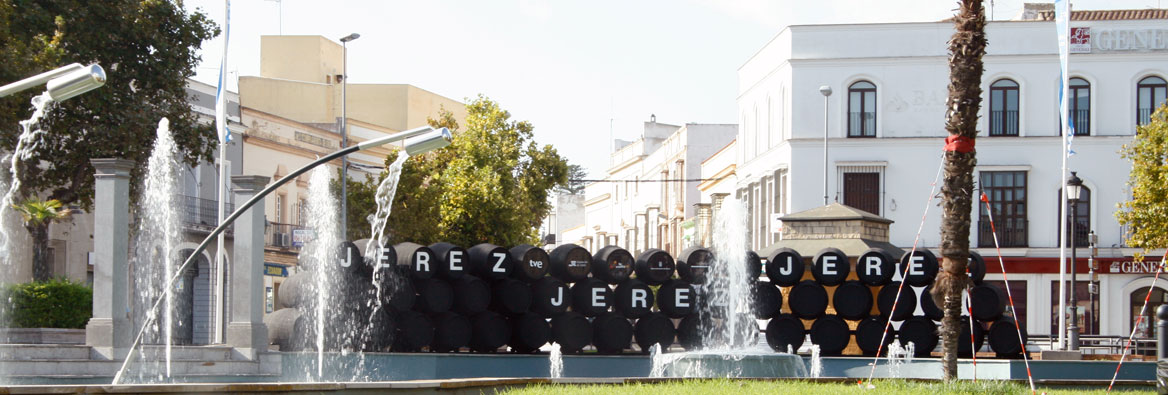 Sherry Brunnen in Jerez de la Frontera